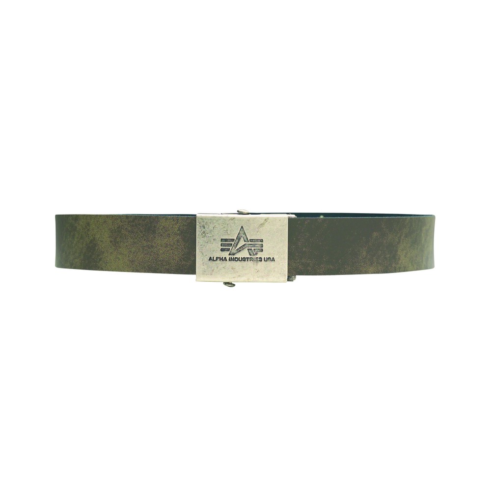 Pasek skórzany Leather Belt oliwkowy